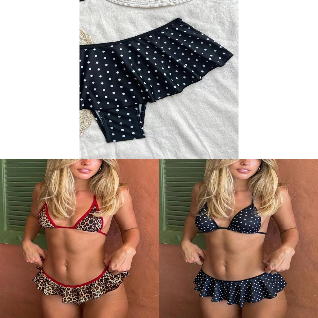 Elegant Leopard Print Bikini Swimsuit With Tieback Design For Water Sports