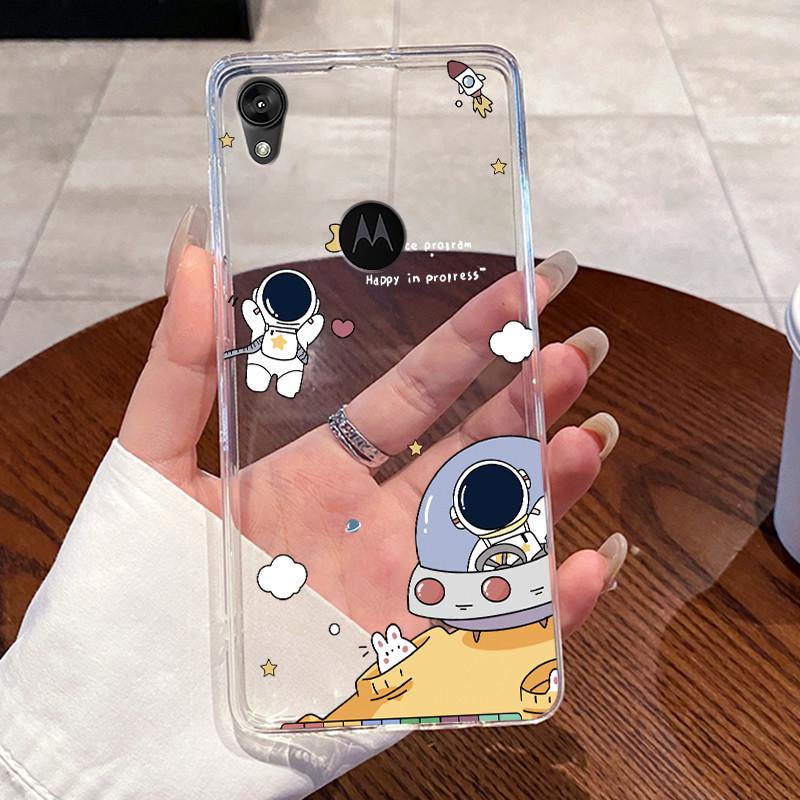 Jelly Casing For Motorola Moto E6 Fundas MOTOE6 Capa Clear Silicone Soft TPU Back Cover Cute Cat Rabbit Heart Protective Case