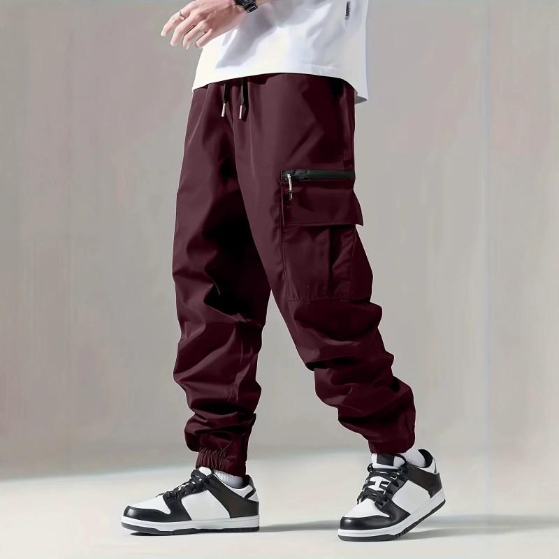 Pantaloni Jogger Cargo da Uomo Vestibilità Larga Stile Tattico Workwear Lunghezza 9/10 Multitasche Pantaloni Casual Uso Quotidiano
