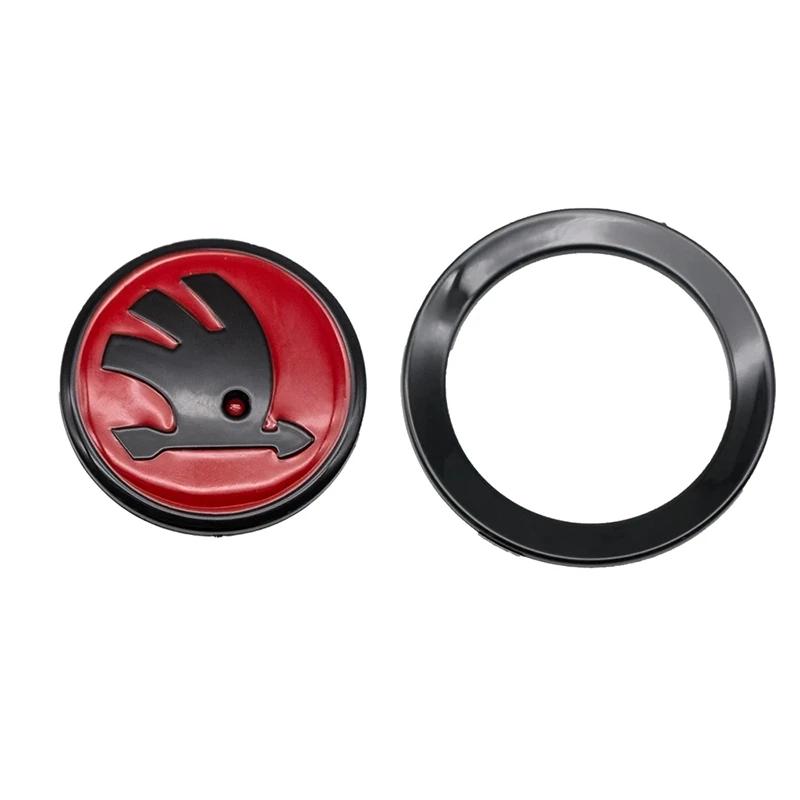 2025 New ABS Car Steering Wheel Emblem Badge Sticker Decals For Skoda Octavia Superb Rapid Kodiaq Karoq Fabia Kamiq Enyaq Citigo