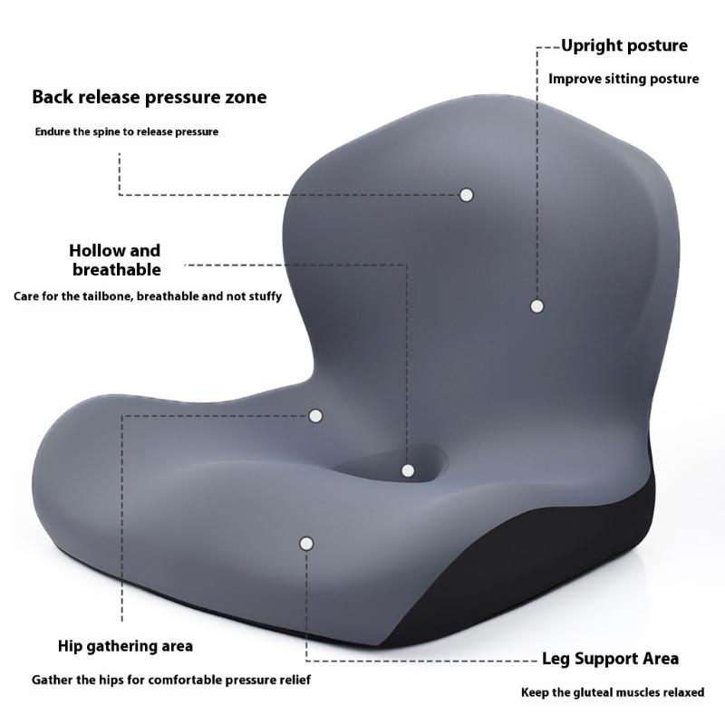 Ergonomic Memory Foam Car Seat Cushion With Lumbar Back Support Breathable Ice Silk Fabric For Driving Comfort