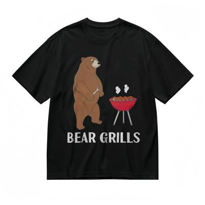 Men's All - Season Comfy Slight Stretch Classic T-Shirt Bear Grills Graphic Tee