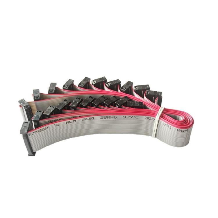 JTAG Test Cable 20 Pin 2.54mm Pitches Gray Flat Ribbon Data Cable for Connection In Development and Testing Tasks