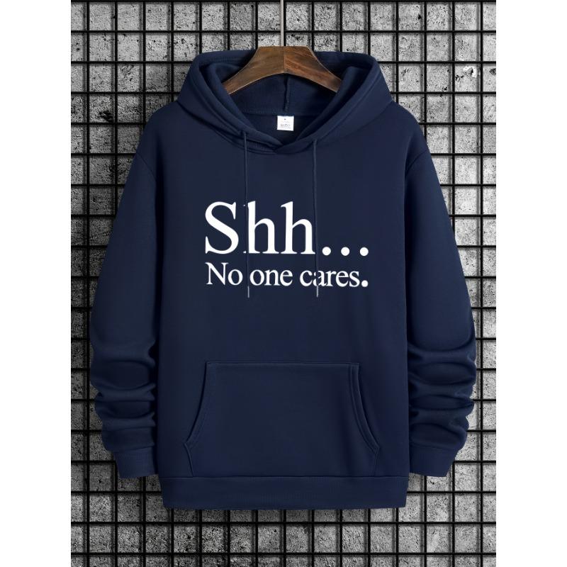 Hooded Sweatshirt, Solid Color Printed Hoodie Top, Loose Fit, for Spring Autumn and Winter