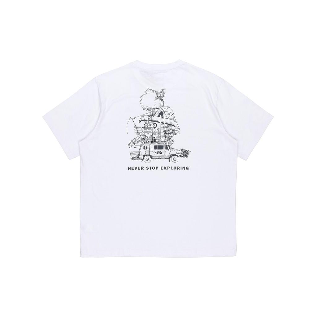 THE NORTH FACE Camping T-Shirts Unisex White Crew Neck Moderate Straight Fit NF0A7QRL-FN4