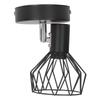 Wall Lamp Holder with Metal Cage E14 Industrial Style Metal Vintage Wall Sconce Holder Matte Black