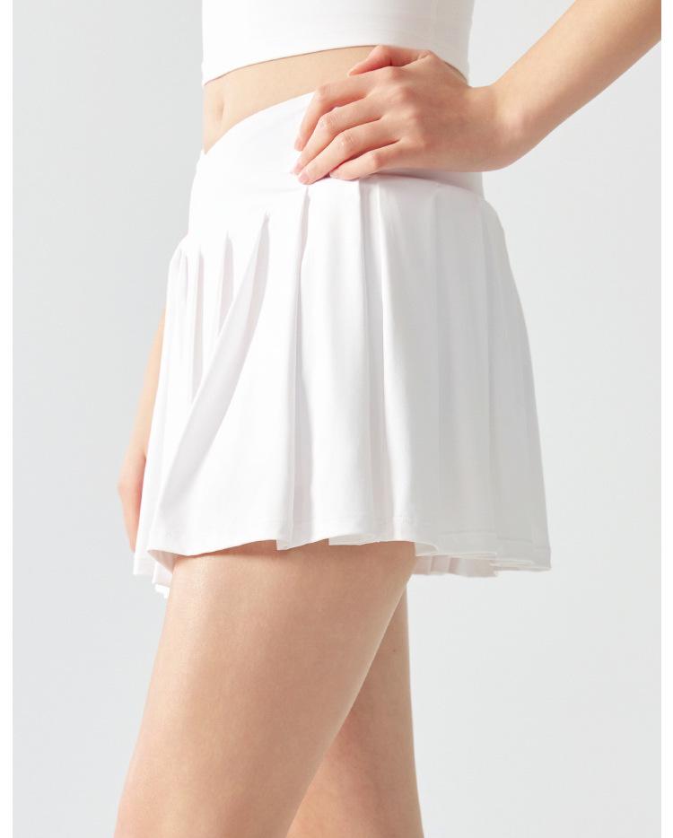 Women's Two-Piece Pleated Yoga and Sports Skirt - Breathable, Comfortable, Anti-Exposure for Tennis, Badminton, Running, and Fitness.