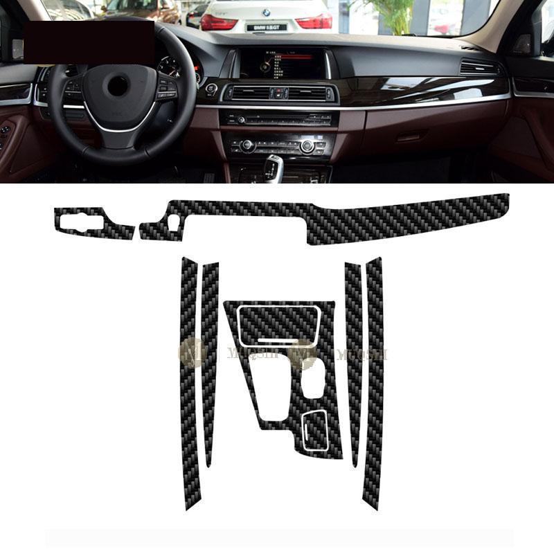 Für BMW F07 F10 F11 Serie 5 2011-2017 Auto-Innenraum-Kohlefaserfolie 5D PET Mittelkonsole Anti-Kratz-Widerstandsfolie Zubehör