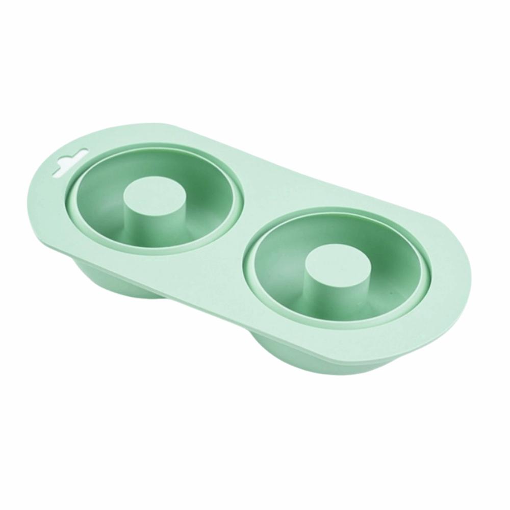 2-Cavity Silicone Baking Pan Silicone Cake Mold Non-Stick Doughnut Baking Mold Chocolate Style 1