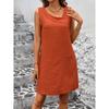 Women's Emperament Commuting Solid Color Loose Dress Faashion Sleeveless Dress