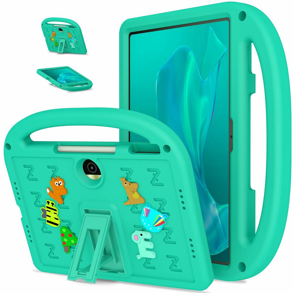 For Honor Pad 9 Kickstand Case Cartoon Design Anti-Drop EVA+PC Tablet Cover with Strap for Kids