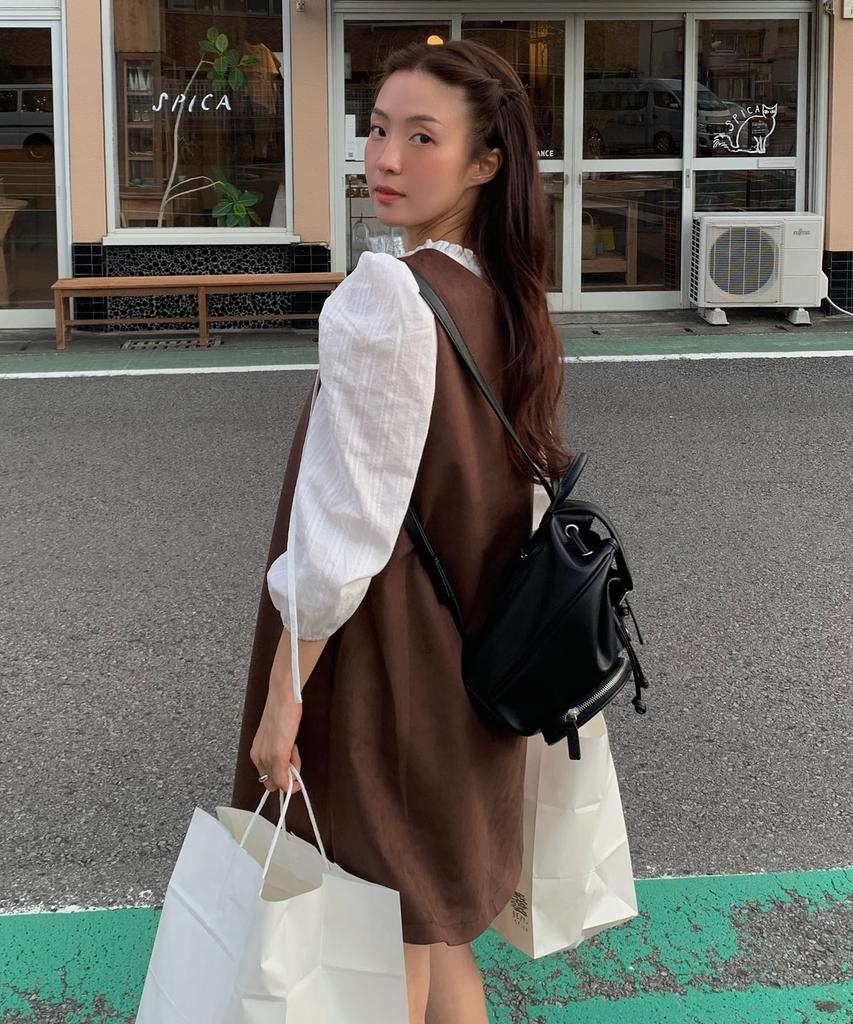 Code Graphy (Women) Faux Suede Dress_Brown