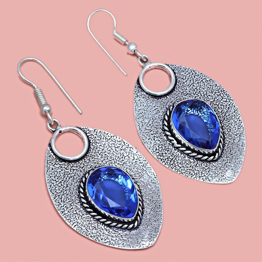 Tanzanite Set Jewelry Quartz  Gemstone Pendant 18-20'' Necklace