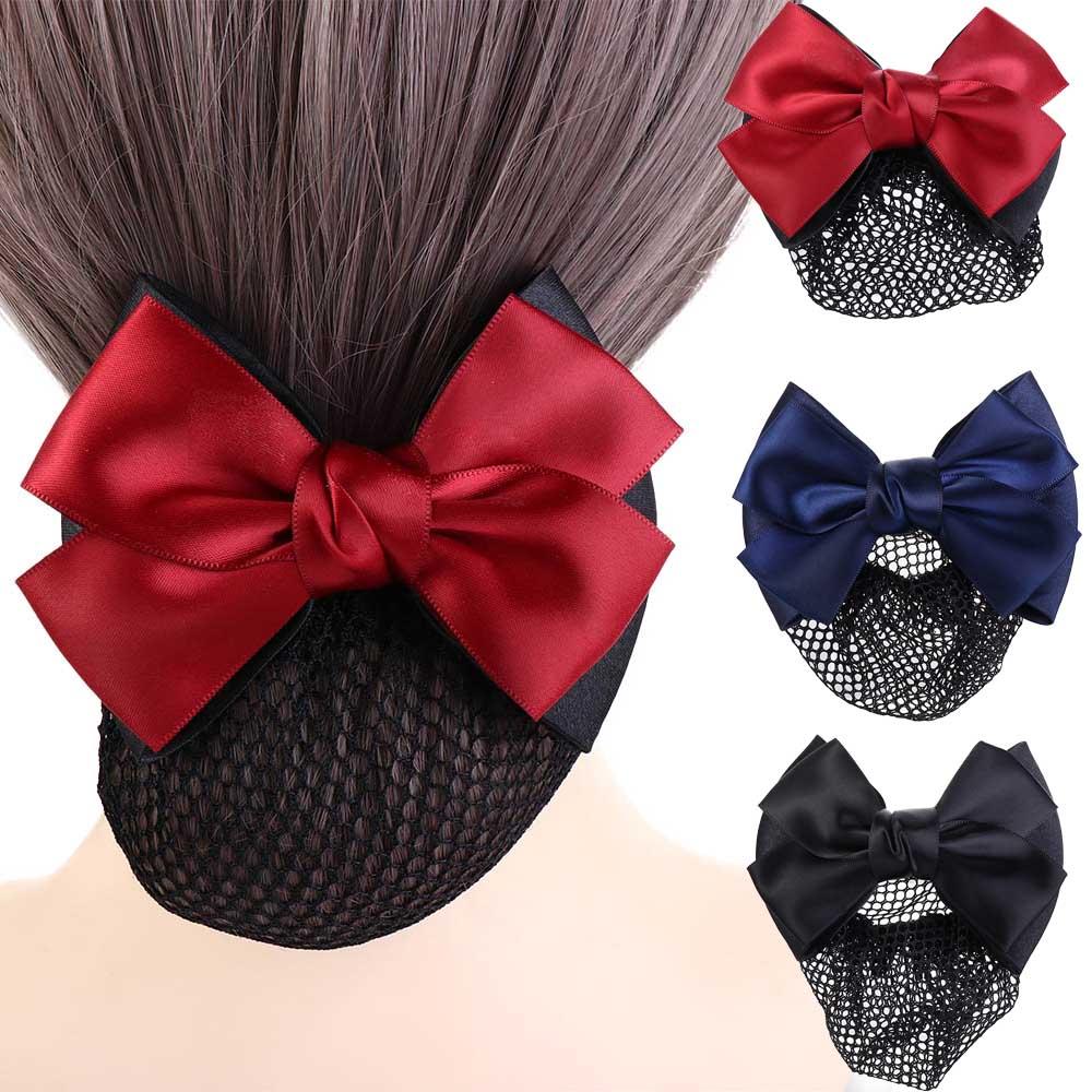 Bowknot Hair Clip Hair Accessories Net Bun Snood Women Barrette Net Bun Hair Cover Net Bun Crochet