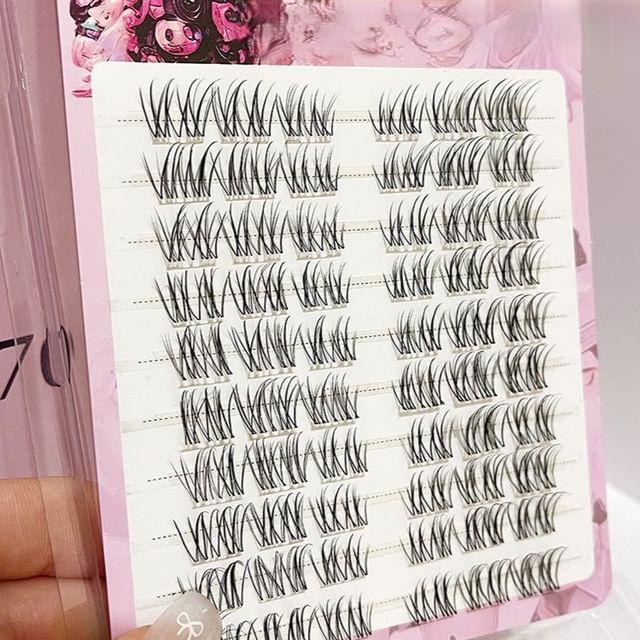 LuxeFlutter - Натуральные Кластерные Накладные Ресницы Мультипак 60 Pcs - Black - One Size