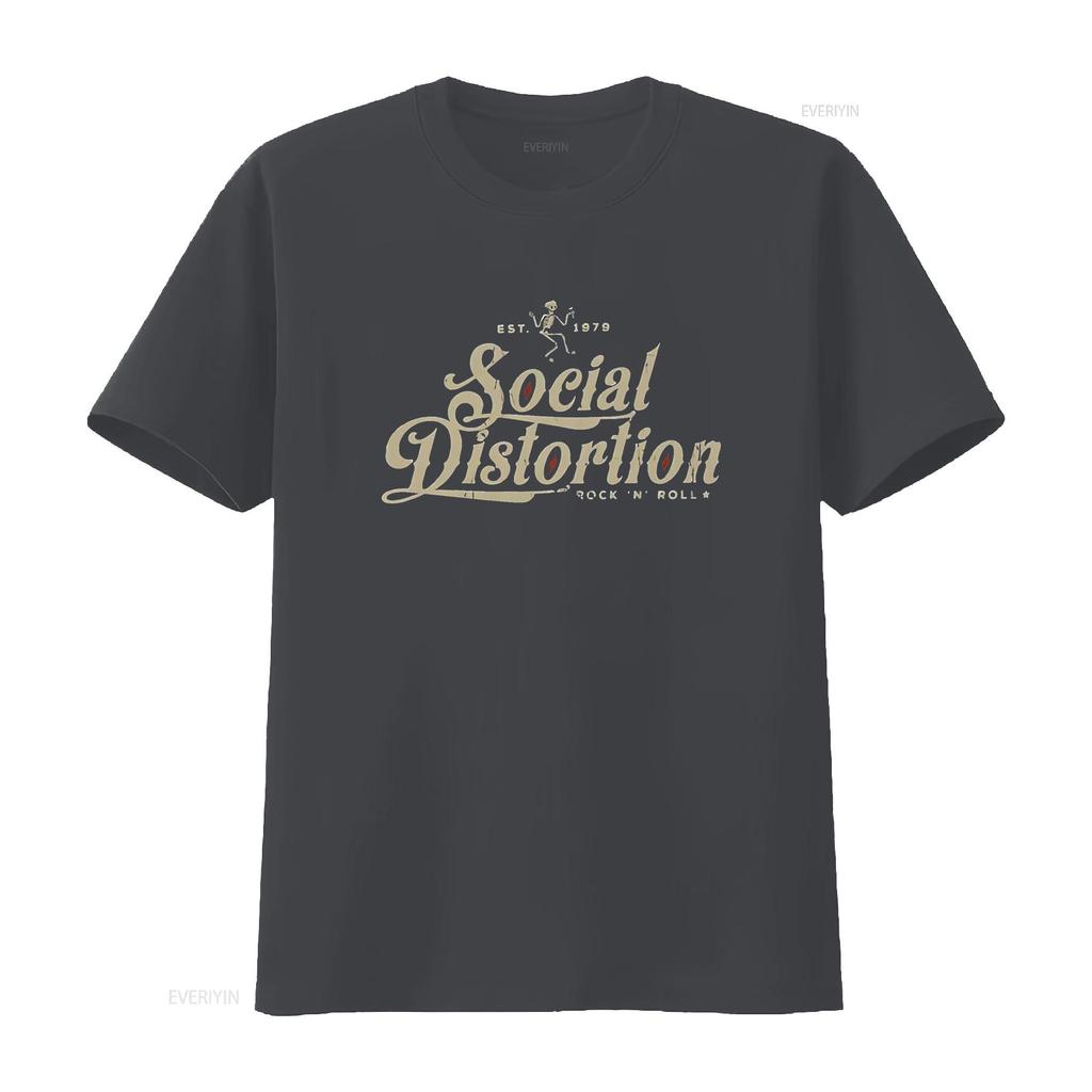 Maglietta da uomo Social Distortion Uomo Moda Classica Girocollo Cotone Nero 4X Large vintage Lavata Alla moda Elastica