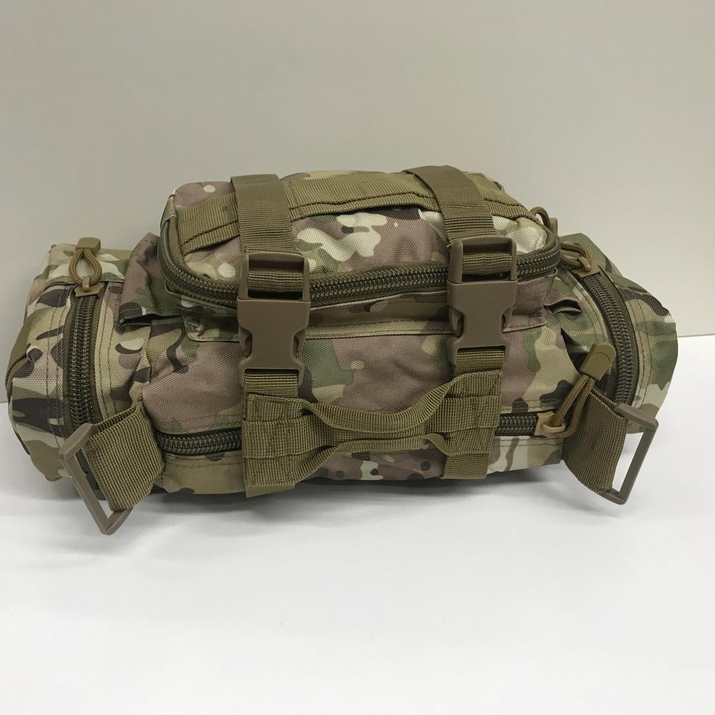 Wielofunkcyjna torba kamuflażowa DauStage Taktyczna z uchwytem na bidon, 5 sposobów noszenia, do Airsoftu, na rower, na ryby, (Kamuflaż CP)