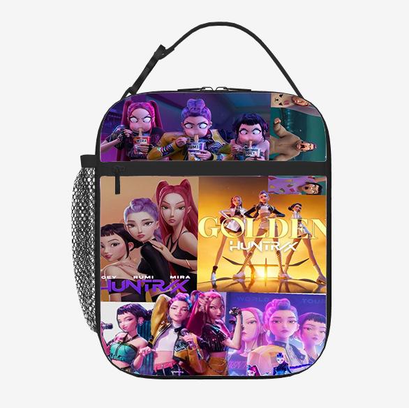 Elementary School Student Card Kpop Demon Hunter Thermal Insulation Bag Portable Outdoor Picnic Bag Children'S Lunch Box Bag Lunch Bag