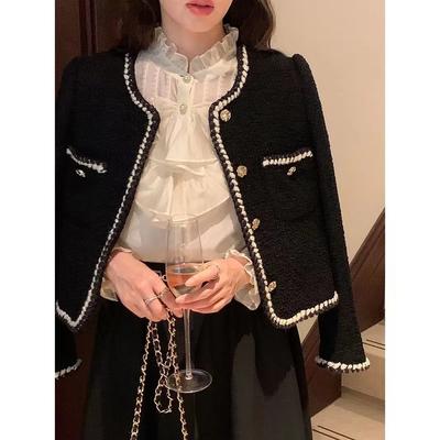 Fragrance Jacket Women's Spring and Autumn Short Retro High-end Temperament Ladies Tweed Top