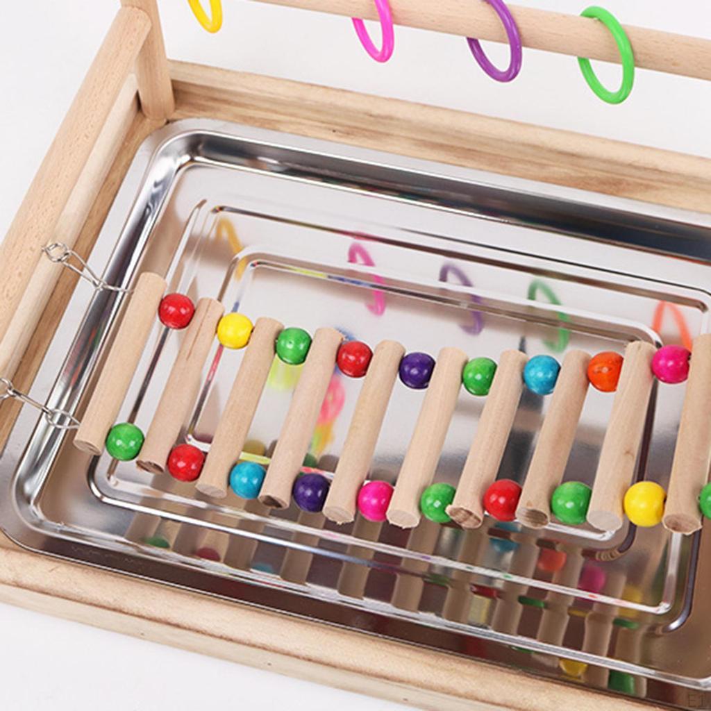 Ptačí hřiště pro papoušky, Hrací stojan pro andulky, Dřevěná bidýlka Hřiště ohrádka pro