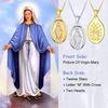 Silvora Necklace for Men and Women, Gold, Hypoallergenic, Virgin Mary Miraculous Medal Pendant, Amulet