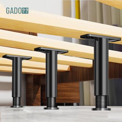 Gambe di Supporto Regolabili Nere per Pavimento per Mobili - Divano, Tavolo, Credenza, Tavolino da Caffè e Staffe per Rialzo con Piedini.