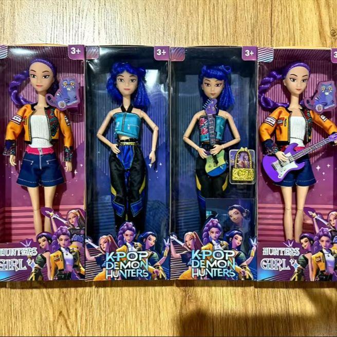 Kpop Demon Hunters Rumi Mira Zoey Sussy Live-Action Figure Toy Colorful Lights Theme Song For Fans Child Birthday Gifts