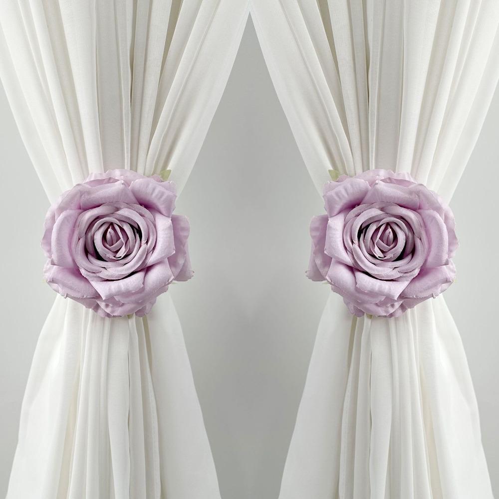 Realistic Rose Curtain Clips Exquisite Window Screen Fastener Clip Curtain Buckle  Party фиолетовый