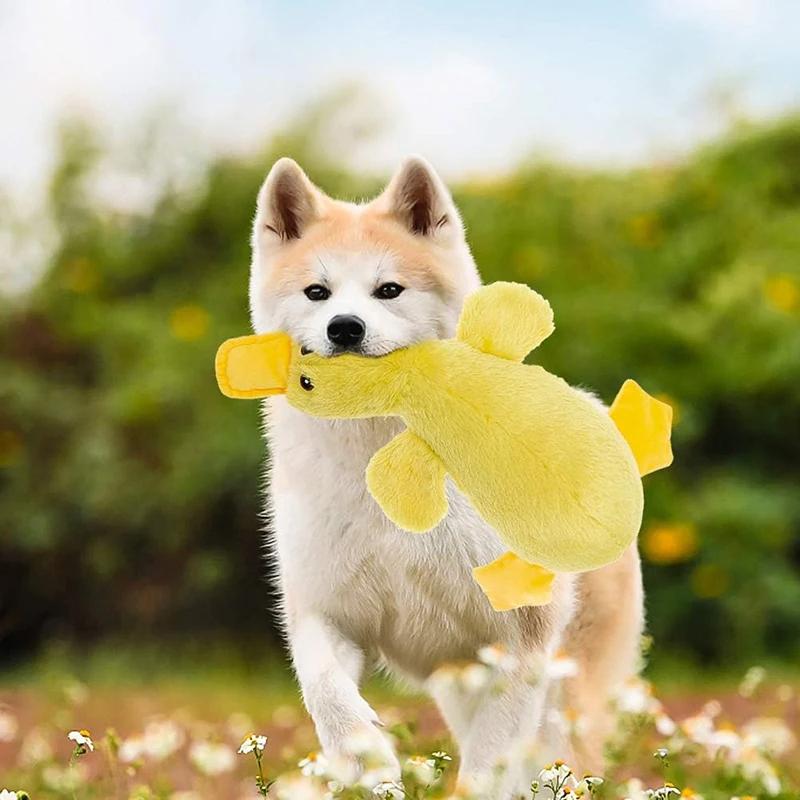 Pet Plush Toy Simulates Vocal Duck Dog Toy Large Molar Tooth Cleaning Toy Interactive Chew Pet Cat and Dog Toy