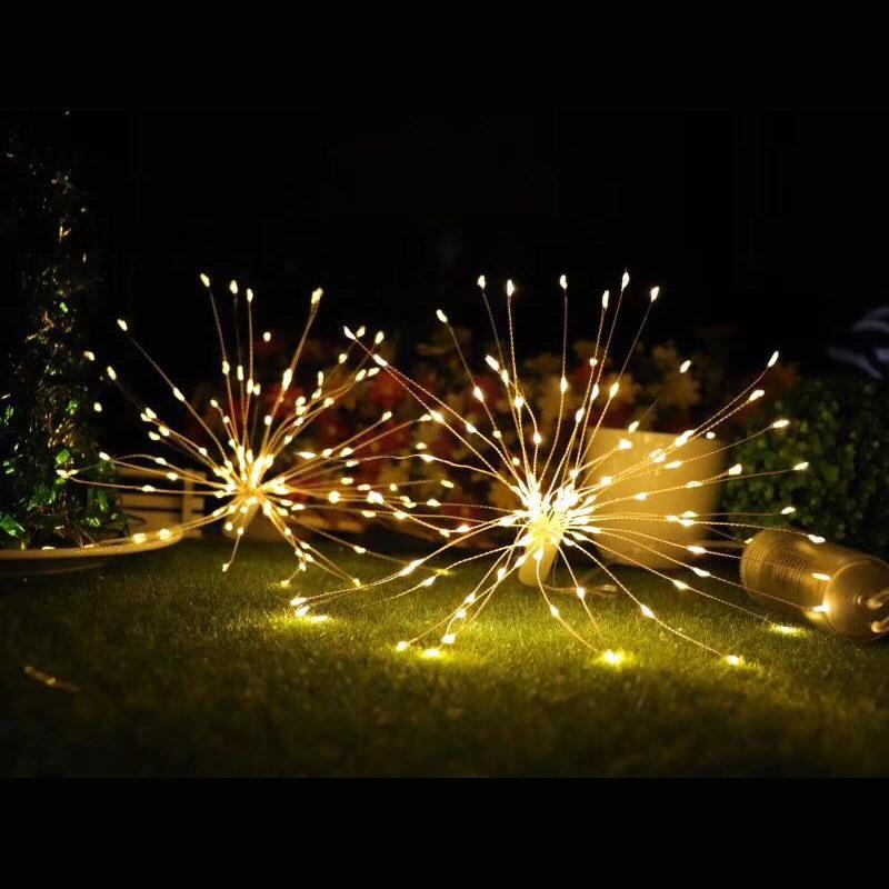 Firework Copper Led Fairy Wire String Lights Remote Control Christmas Decor