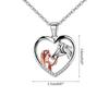 Heart Girls with Horse Pendant Necklaces Rose Gold Charm Necklace Jewellry