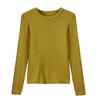 Women's Autumn and Winter Round Neck Bottom Slim Long Sleeve Top
