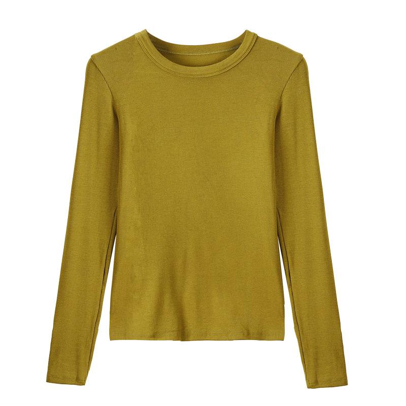 Women's Autumn and Winter Round Neck Bottom Slim Long Sleeve Top