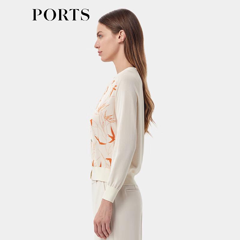 PORTS Women's Printed V-Neck Knit Sweater