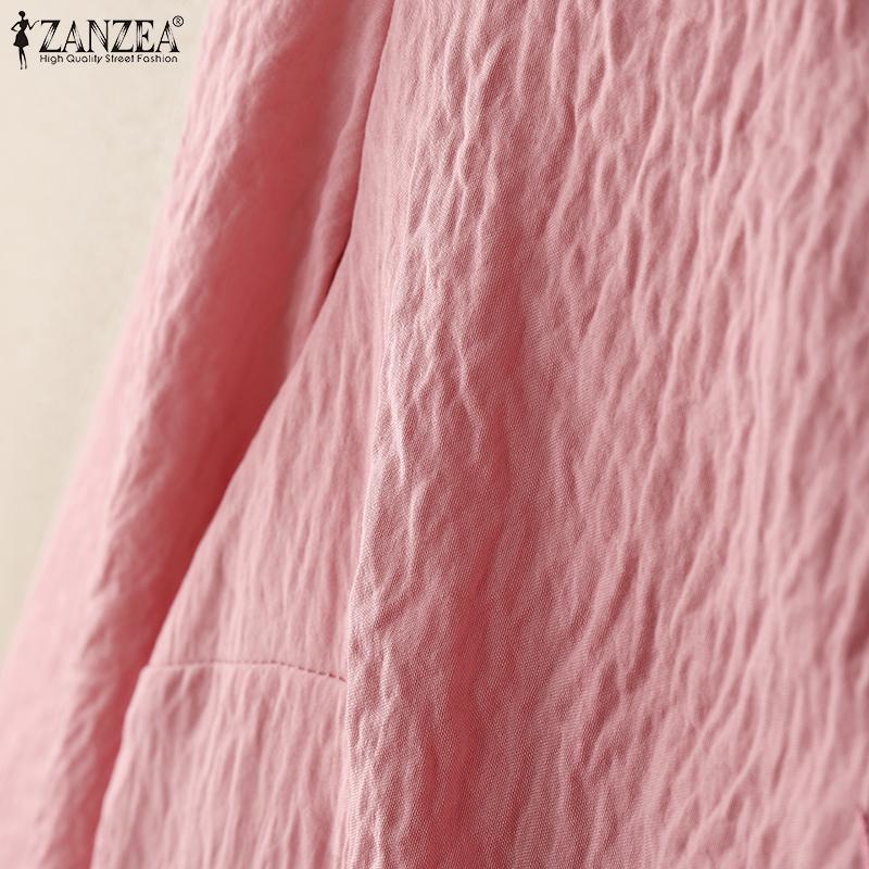 ZANZEA Women Summer V-Neck 3/4 Sleeve Casual Embroidery Blouse