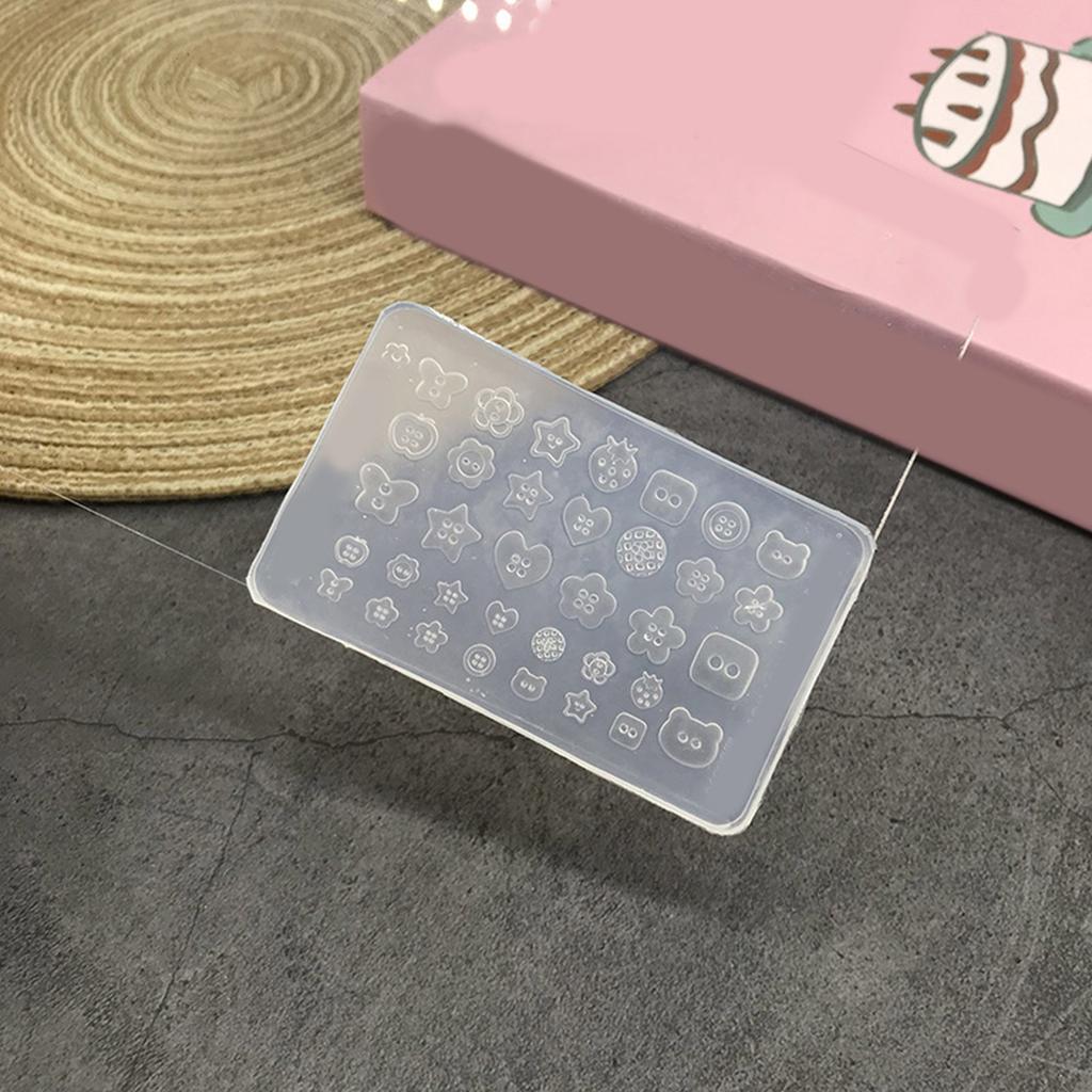 Silicone Nail Art Molds Button Shape Nail Art Template Molds Silicone Texture for Beauticians and Nail Art Learner