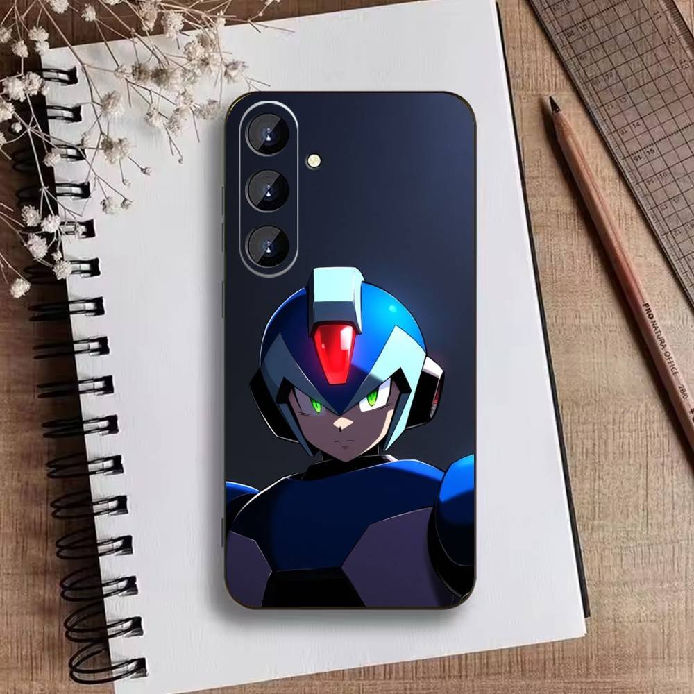 H-Mega Man Anime Phone Case For Samsung Galaxy A73,A21s,A22,A31,A52,A53,A71,A41Soft Black Shell