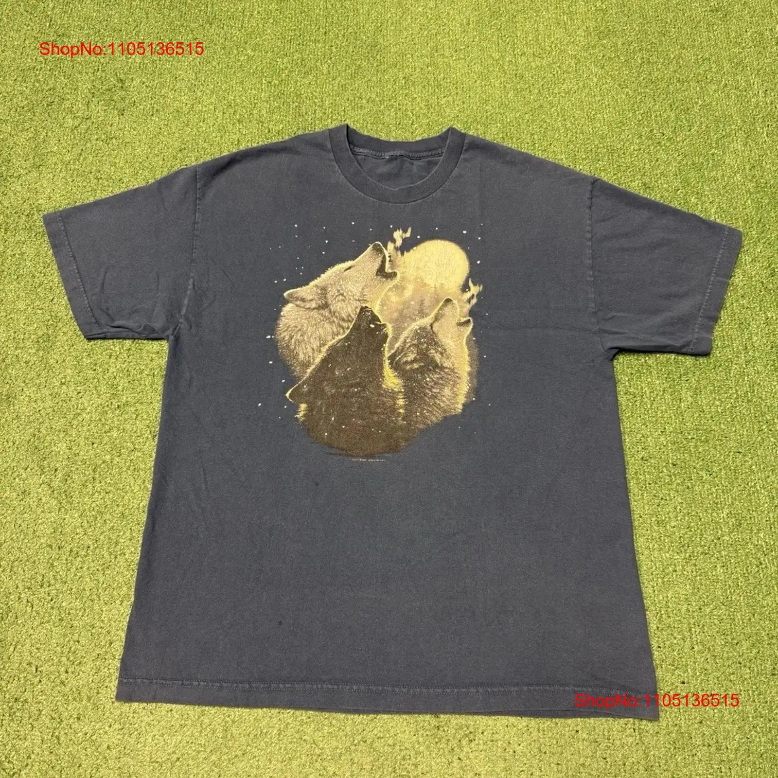 

Vintage Y2K Howling Wolf Moon Nature T Shirt Mens Size XL Blue Animals VTG MARKED vintage Washed Breathable Comfortable 5XL різнокольоровий