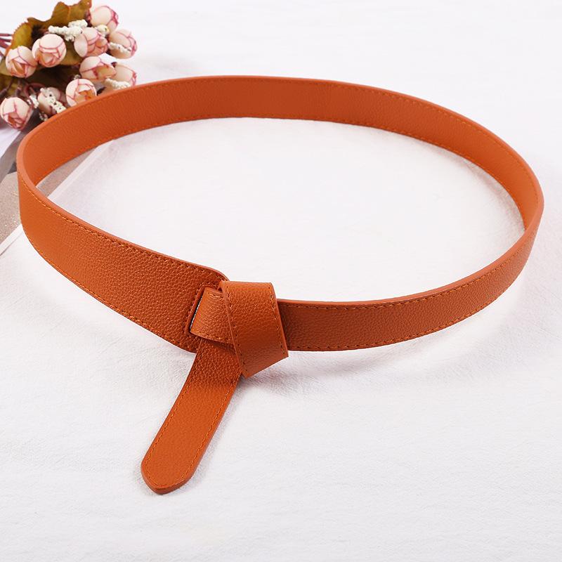 European and American Simple Solid Color Single-loop Fashion Belt, Women's Large Sweater Waist-hugging Versatile Belt