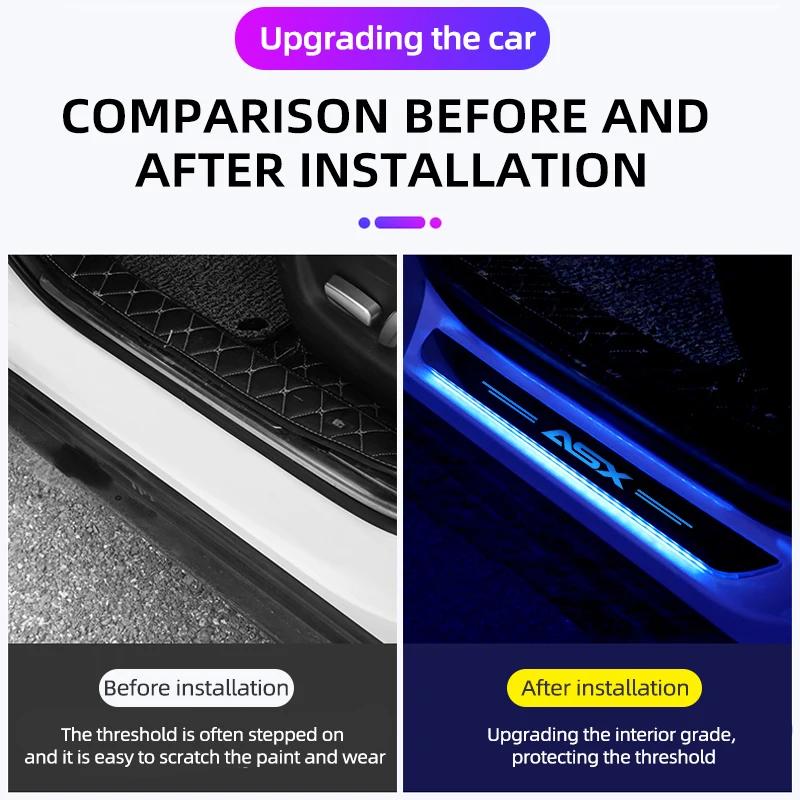 Custom Wireless LED Door Sill Ambient Light for Mitsubishi Outlander Lancer 9 EX ASX Pajero L200 Colt Eclipse Ralliart Delica