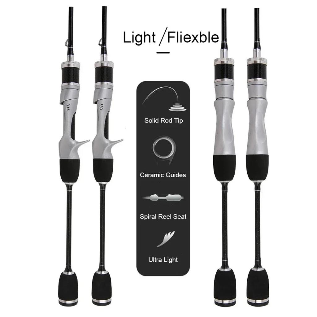 Quick-Adjust Lure Rod Small Bait Finesse System UL Spinning Casting Fishing Rod Carbon Fiber Ultralight 2 Pieces 1.68-1.8m 1-8g For Trout Fishing Rod