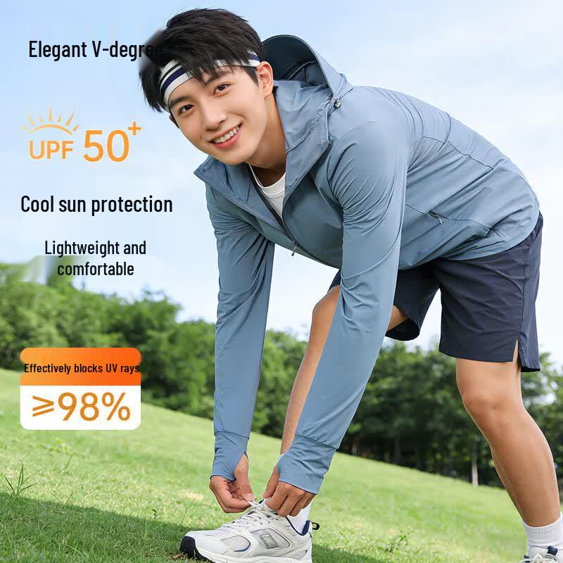 Yalu Men s UPF50+ Detachable Hood Sun Protection Jacket XL