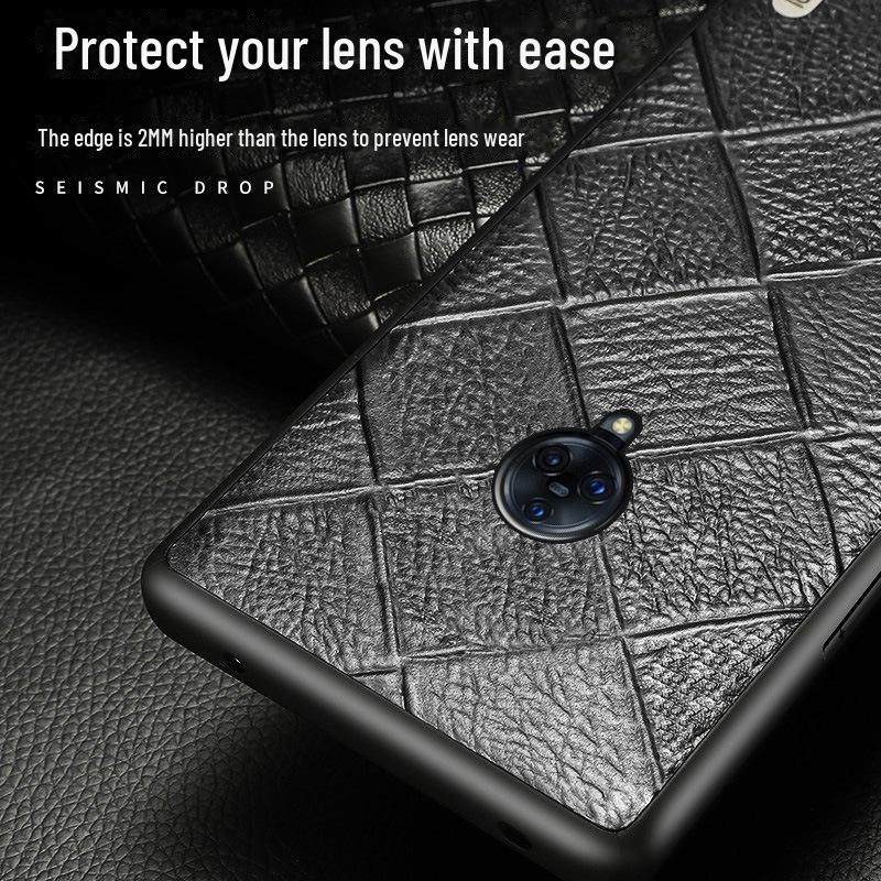 Hochwertige Vollabdeckung aus echtem Rindsleder mit Diamantmuster für das Vivo Nex3 Mobiltelefon.