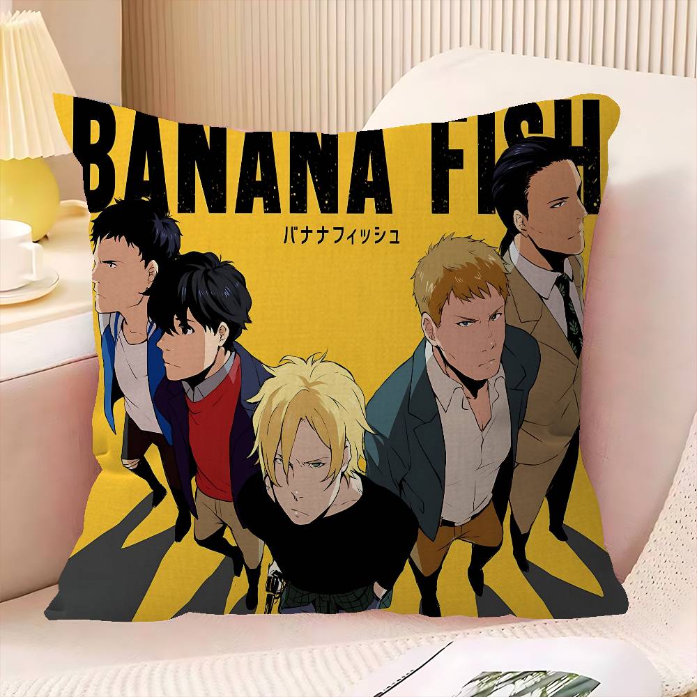 B-Banana F-Fish Pillow Anime Pillow Sofa Bed Head Pillow Cover Cushion Cover 45x45 Cm Fashion