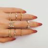 Luxury Diamond Butterfly Carving Jewelry Temperament Elegant Woman Versatile Charm Open Ring Set