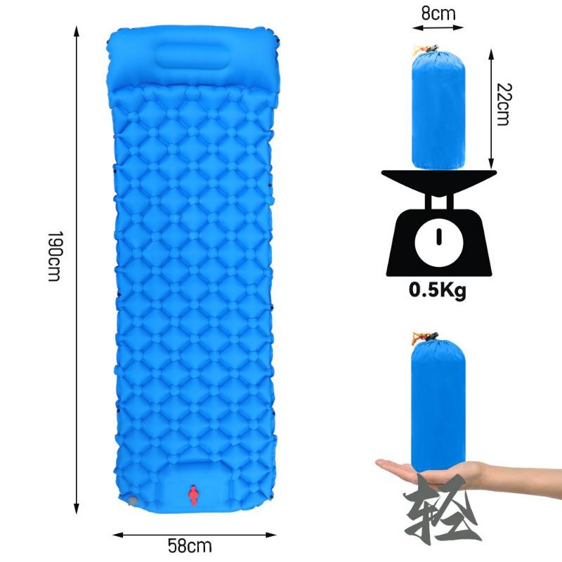 Outdoor Nylon TPU Inflatable Mat Portable Light Tent Mat Single