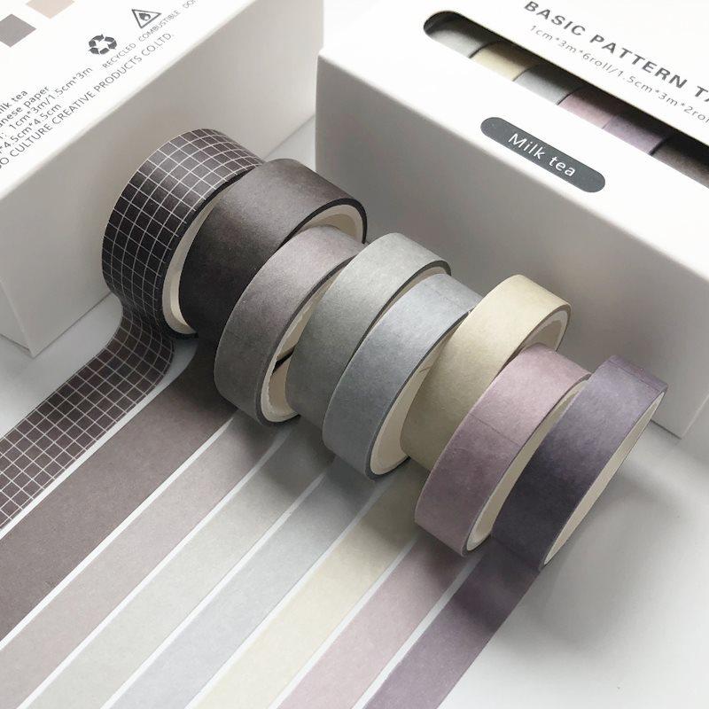 20-Roll Retro Washi Tape Set for Journals and DIY Crafts, Divider Line, Colorful Stickers