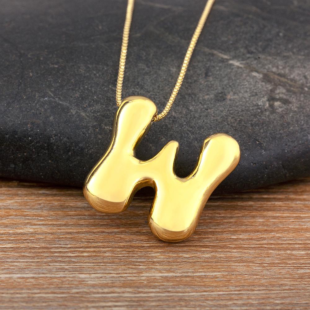 Nidin High Quality Creative Trend A-Z Letters Charm Pendant Necklace For Female Male Name Initials Alphabet Jewelry Accessories