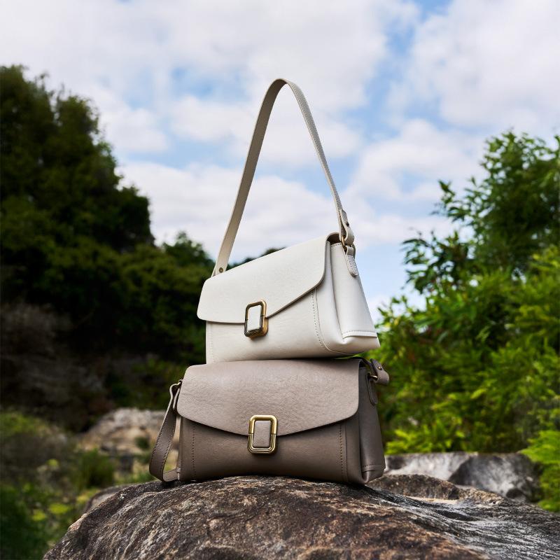 Autumn Winter Melad Handheld Genuine Leather Women's Bag 2025 New Niche High-end Feel Single Shoulder