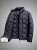 Men's Lightweight Winter Jacket - Luxury Stand Collar, Warm Top for Dad, Mid-Aged & Elderly, Thin Cold-Proof Design